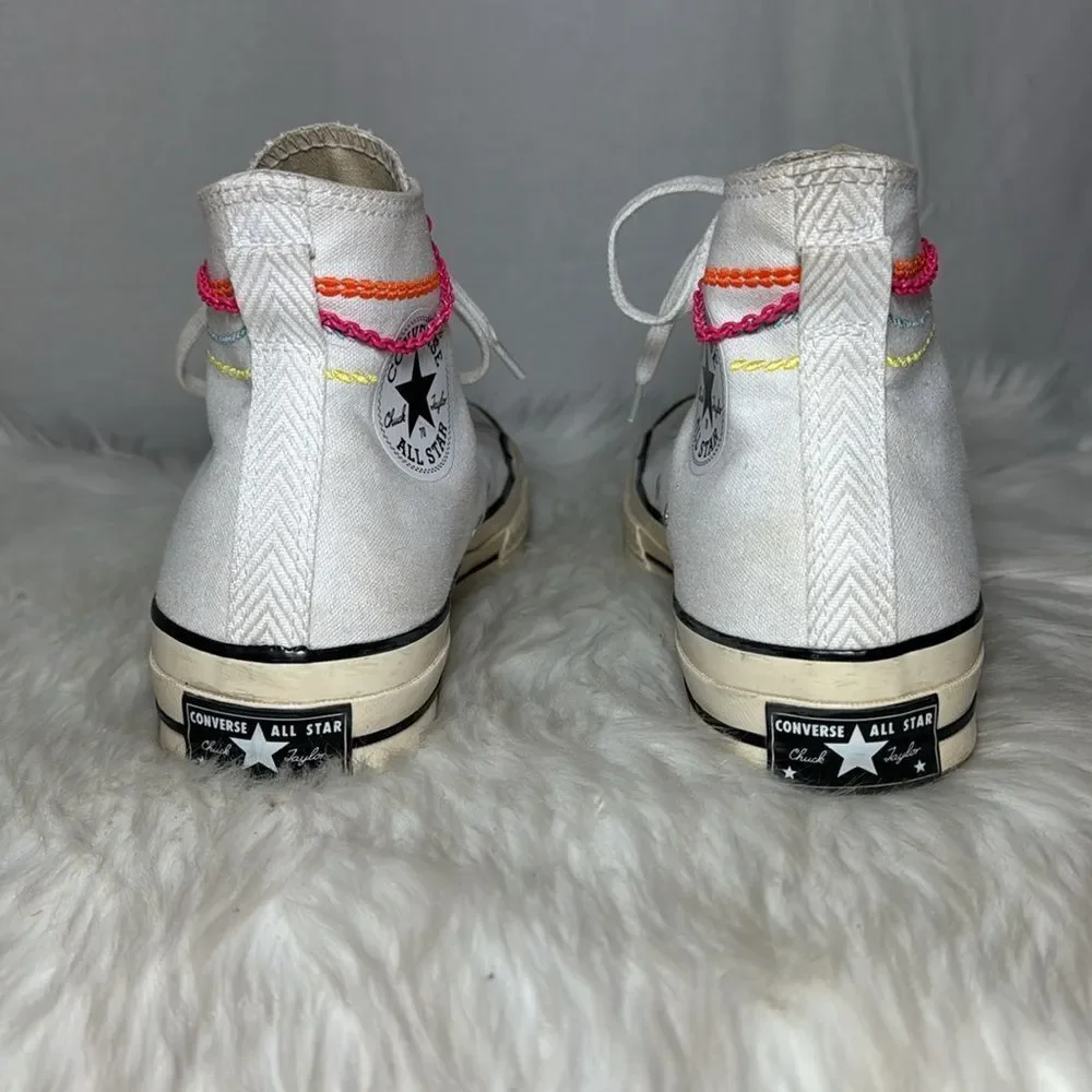 Converse Chuck Taylor 70 Women's White Canvas Egret‎ High Tops Sz 7.5 - Picture 4 of 9